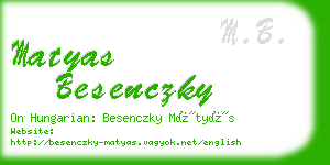 matyas besenczky business card